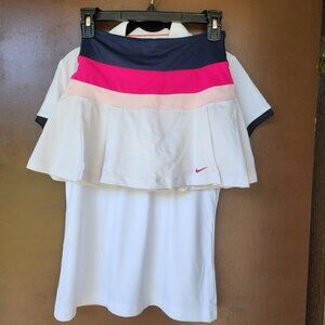 Set 2 Nike Pink & White Skirt Skort and White Polo Shirt XS